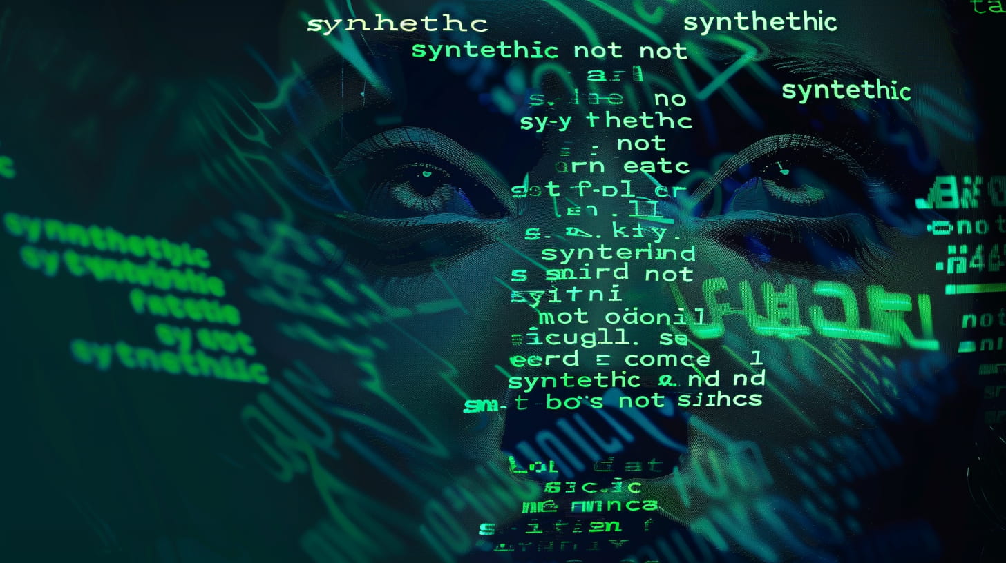 A face in the background and bright lettering superimposed on it