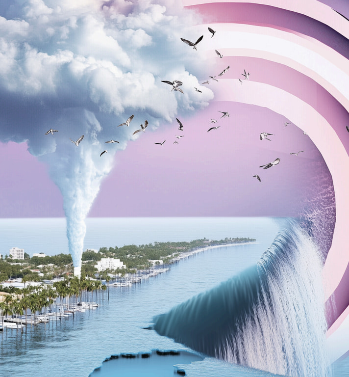 image of a section of coastline overlooking a waterfall