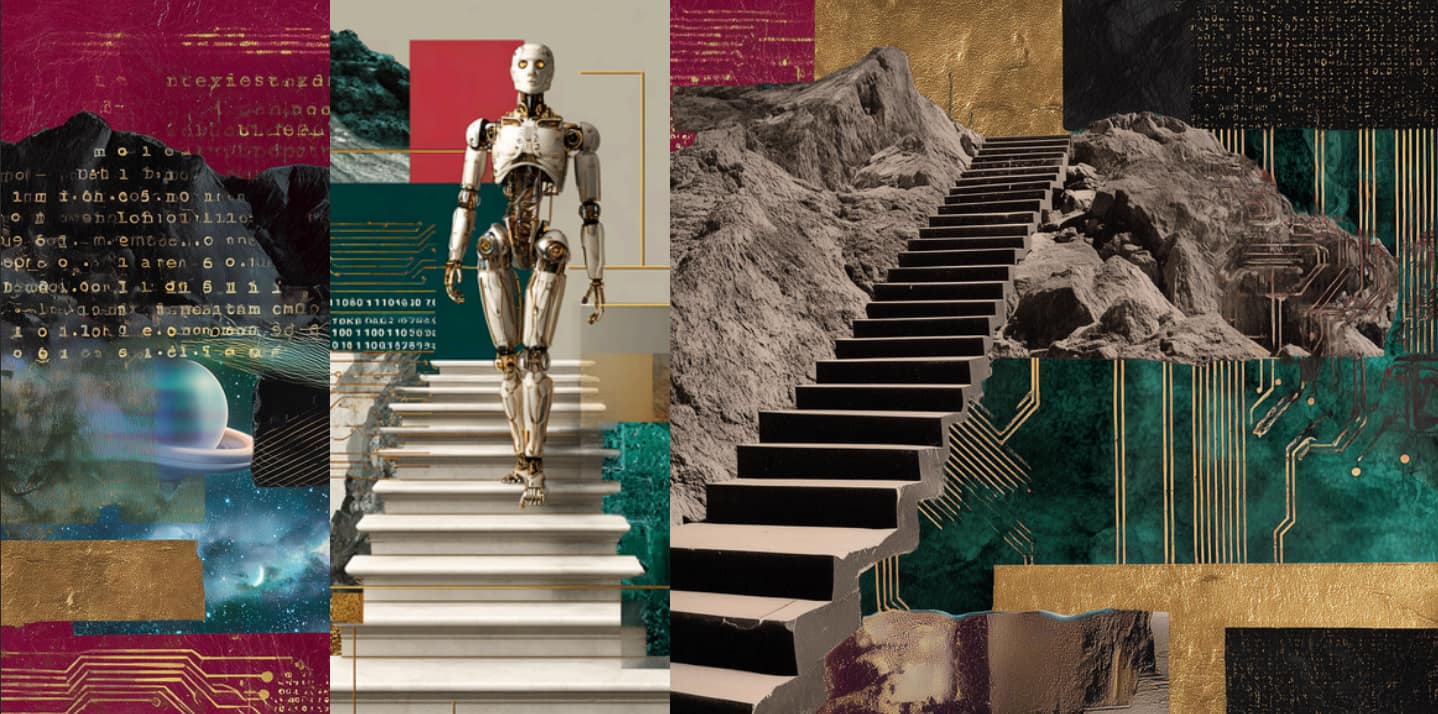 Image showing a robot going down stairs